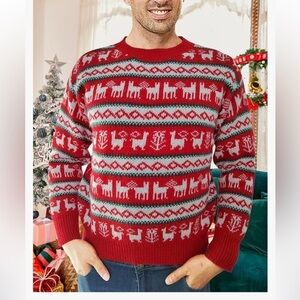 NEW unisex Ugly Christmas Sweater Pullover Holiday Crewneck Chunky Sweaters
